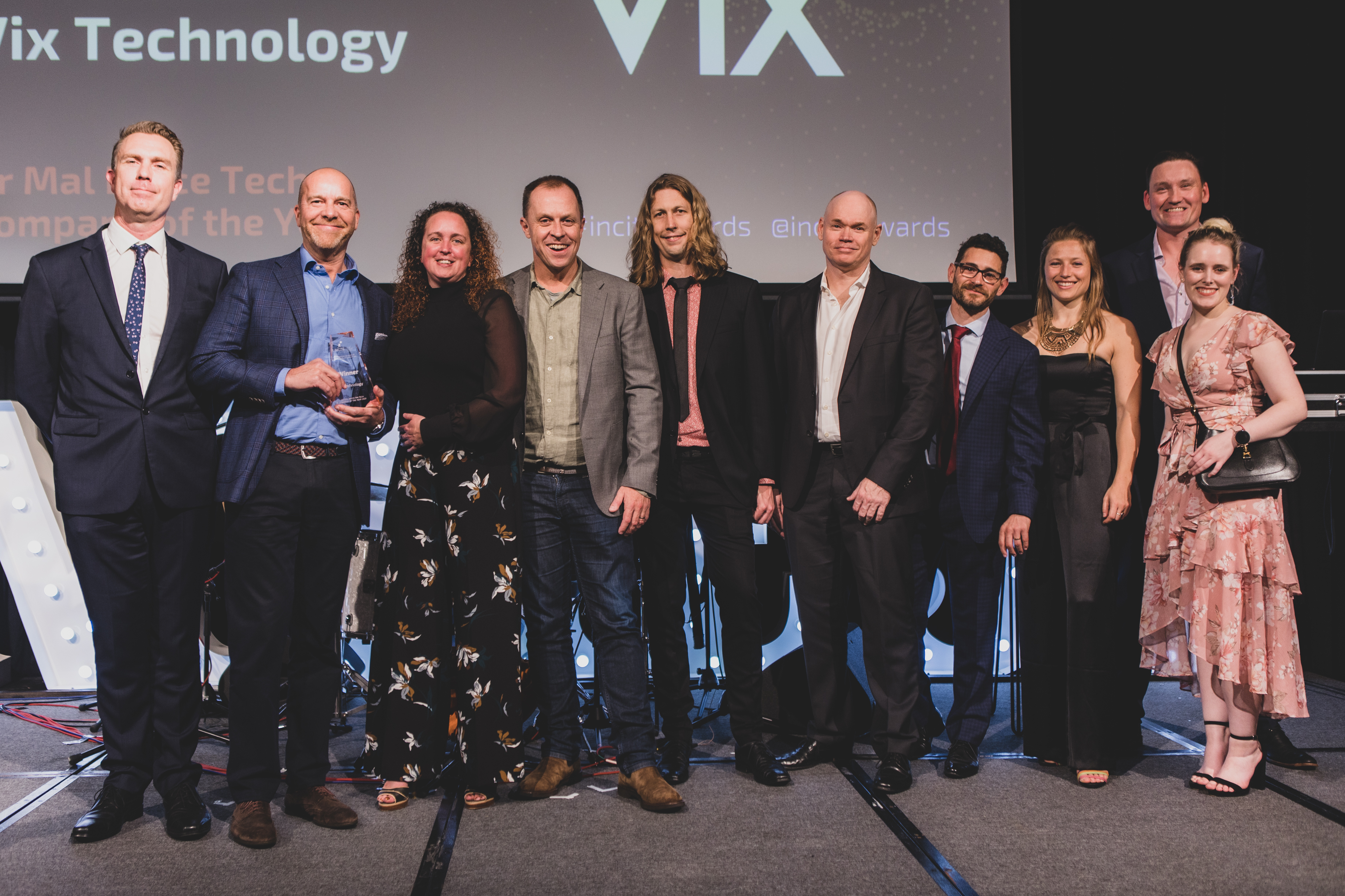 Vix Technology on stage winning an award at the 30th Incite Awards