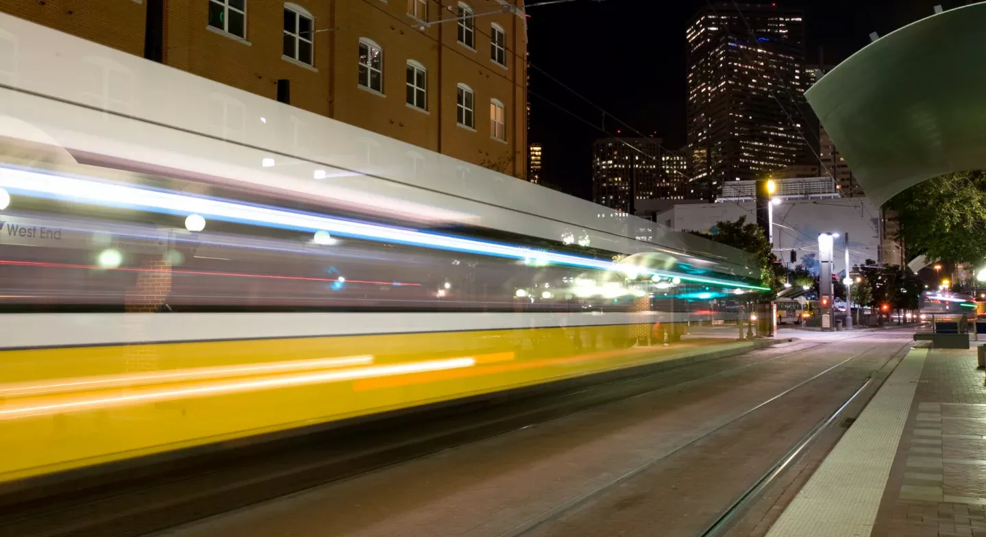 blurred tram