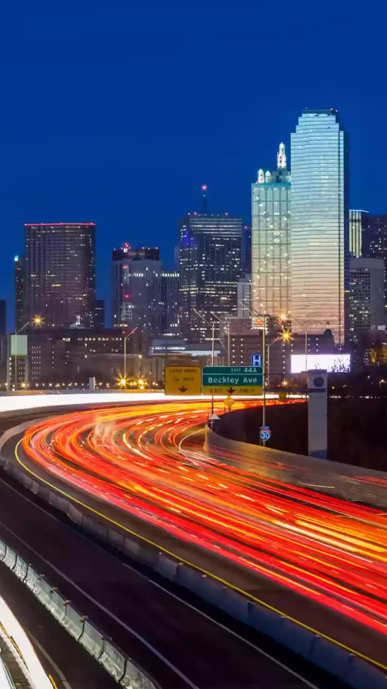 Dallas Texas Highway at night